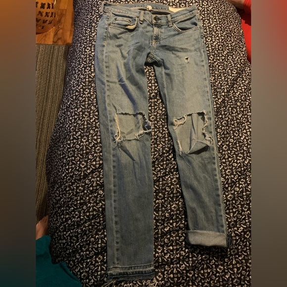 Rag & Bone Dre Released Hem Slim Boyfriend Jeans in Sunbury With distressing - Picture 1 of 10